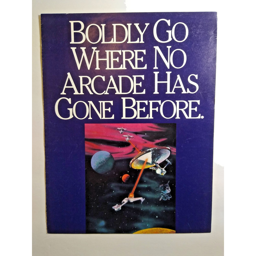 Star Trek Arcade Flyer Original Foldout Video Game Art Sci-Fi 1983 Brochure